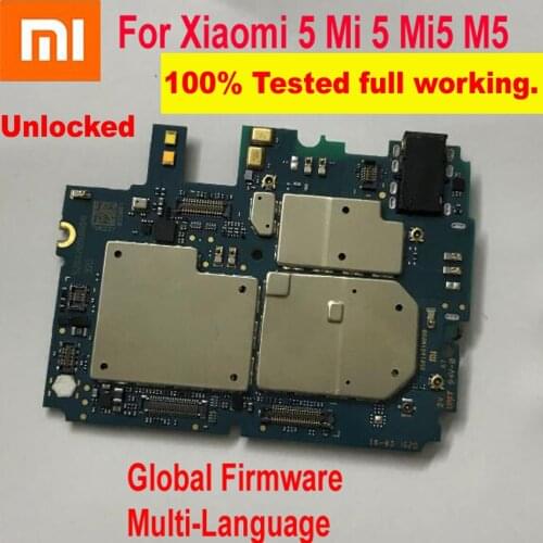 Original Xiaomi 5 Mi 5 Mi5 M5 Global Firmware Multi-Language Unlock Mainboard Motherboard Logic Circuits Fee Board Flex Cable