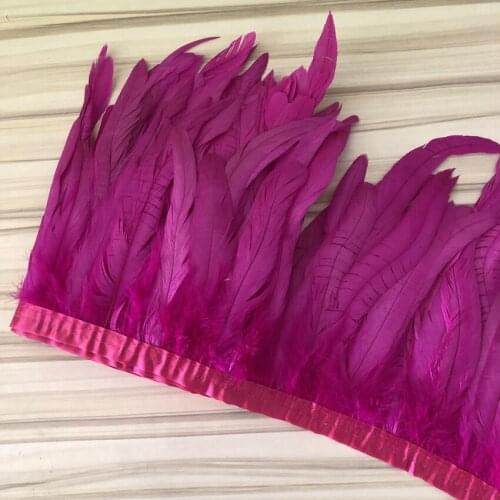 Natural Rooster Tail Trim Coque Feather Trimming Ribbon 25-30 CM Long for Crafts Dress Sewing Accessory Carnival Costumes Plumes