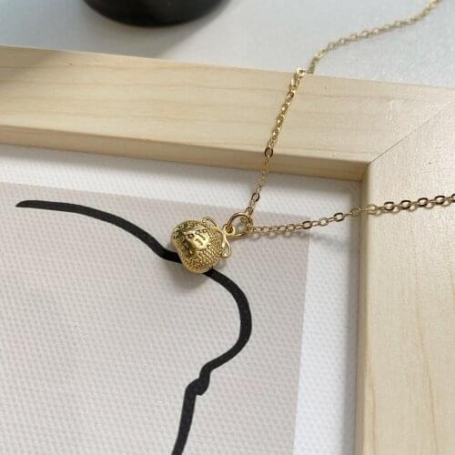 925 Silver Necklace Creative Lucky Bag Necklace Hollow Bow Knot Pendant Fashion Womens Jewelry Party Golden Lock Sweater Chain