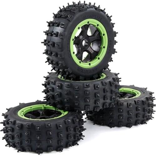 Snow metal nail tire assembly for 1:5 Traxxas X-MAXX LOSI 5IVE-T RV LT 195*70MM