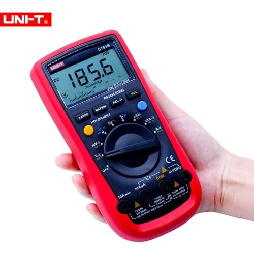 UT61B UNI-T Digital Multimeter Auto Range RS232 USB PC Software Data Hold Temperature Auto Power Off Best Accuracy 1% Multimetro