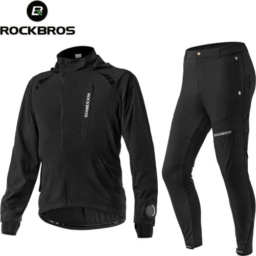 ROCKBROS Bicycle Suit Spring Autumn Men Women Bike Jackets Set Reflective Sports Pants Set MTB Road Cycling Jersey Sets