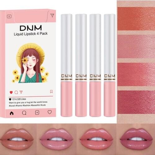 4 Colors/set Waterproof Matte Lipstick Velvet Cigarette Tube Lip Gloss Non-stick Sexy Long Lasting Makeup Moisturizing Lipstick