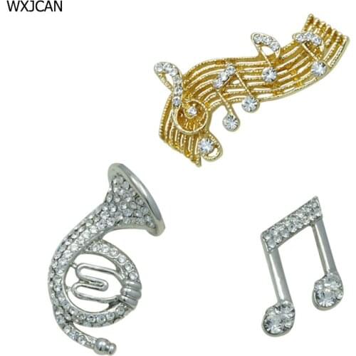 WXJCAN 4 styles music brooch Fashion rhinestone brooch arty jewelry