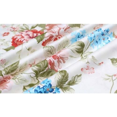 YY DIY Fragrant Warm Red & Blue Rose Flower all-over fabric Quilting Bedding Baby Fabric cotton Textile kids 100 % cotton
