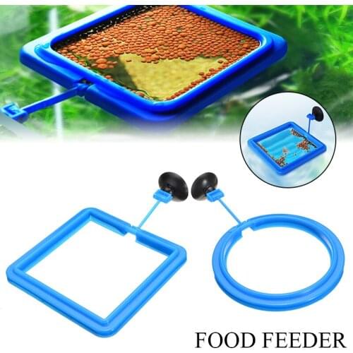 1set Floating Fish Feeding Aquarium Fish Tank Ring Feeder Station Food Water Plant Buoyancy Circle Feeding Ring Square/Circle