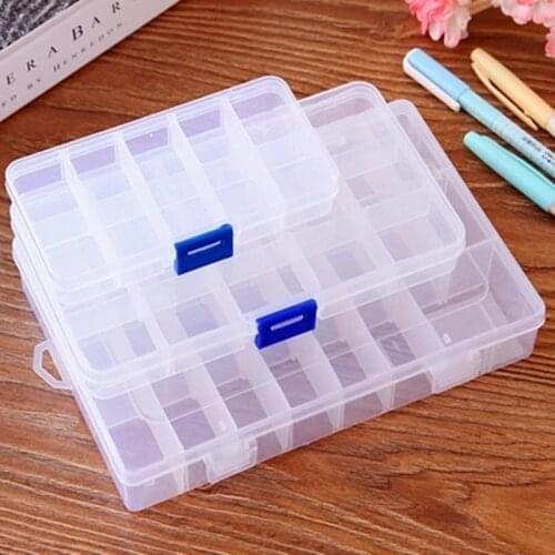 10 Grid Plastic Transparent Storage Box Jewelry Box Finishing Box Free Assembling Pill Storage Box Jewlery Organizer