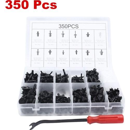 100/325 Pcs Car Retainer clips Body Plastic Rivets Fasteners Push Bumper Door Trim Panel Screws with Removal Tool car styling