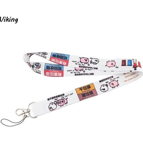 20pcs/lot G1480 Cartoon Print Lanyard For keys Camera USB MP3 Phone ID Badge Holder Neck Straps With Keychain Lanyards