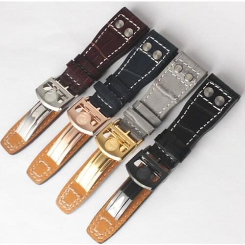 22mm Black Blue Brown Genuine Leather Watch Strap High Quality Watchband for IWC PILOTS Watches for Men Watch Accessories