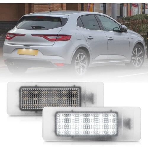 2X For Renault Megane 4 Scenic IV Twingo Kangoo Koleos MK2 Clio IV V Logan Sandero Dacia Duster LED License Number Plate Light