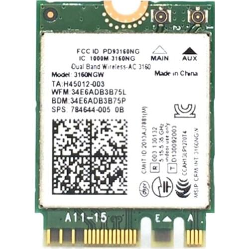 AC3160NGW Wireless Network Card Wifi Adapter BT 4.0 Dual Band Special for Lenovo 04X6034 Y40 Y50 G40 G50 B40 Z50