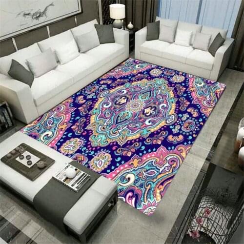 Bohemia Carpet 3D Printed Carpet Square Anti-Skid Area Floor Mat Rug Non-slip Mat Dining Room Living Soft Carpet Mat Style-6