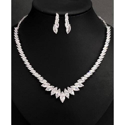 HIBRIDE Brand Charm Elegant Women AAA CZ Big Waterdrop Necklace Bridal Wedding Jewelry White Color Party Gift Accessories N-1056