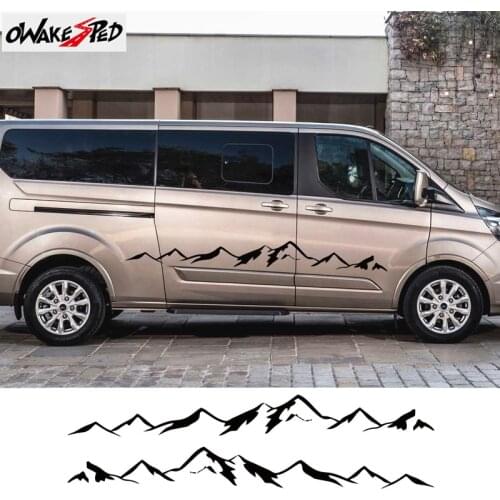 Car Both Side Skirt Mountain Stickers For-Ford Tourneo Custom Auto Styling Body Door Decor Sticker DIY Vinyl Decals