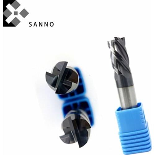 HRC 45degree end milling cutter 4 flutes tungsten steel flattened end mill CNC lathe straight shank cutter tools for cast iron