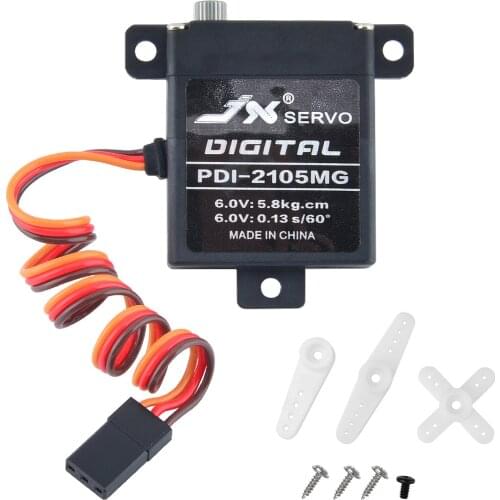 JX PDI-2105MG Metal Gear 4.8V-6V 5.8KG High Torque Standard Large Torque For RC Fixed Wing Airplane Aircraft Parts Accessories