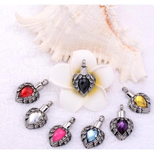 IJD8719 Top Selling Stainless Steel Angel Wing Feather Wrapped Heart Memorial Urn Jewelry Hold Birthstone Cremation Necklace