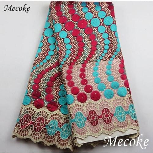 Mecoke Best Selling 2.5 yard Swiss voile laces 2021 African Lace Fabric peach Nigerian French Fabric High Quality Nigeria Lace