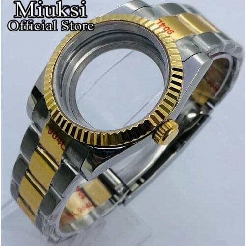 Miuksi 36mm/40mm silver gold sterile case sapphire glass fit NH35 NH36 ETA2836 Miyota8205 8215 821A Mingzhu DG2813 3804 movement