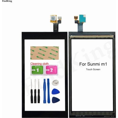 Mobile Touch Screen For Sunmi M1 Touch Screen Digitizer Panel Lens Sensor Panel Front Glass TouchScreen Tools 3M Glue
