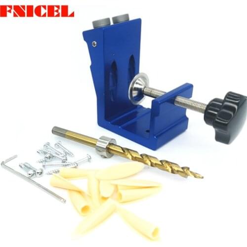 NEW Pocket Hole Puncher Jig Kit Angle Drill Guide Set for Wood Hole Saw Step Drill Bits Screwdriver Bit with Pocket Plugs Screws