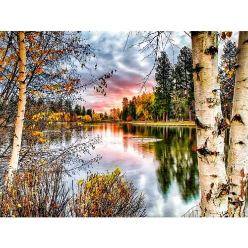 5D Diamond Painting Scenery Cross Stitch Kit Full Square Drill Diamond Embroidery Landscape Diamond Mosaic Rhinestone Wall Decor