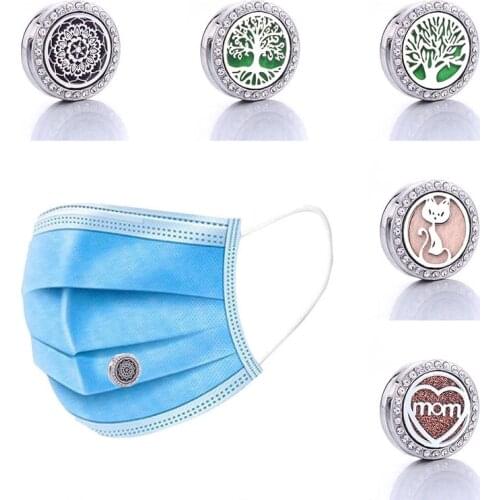 2021 New Essential Oil Diffuser Clip Brooch Aromatherapy Locket Jewelry Screw Stainless Steel Magnetic Buckle Locket Face Clip