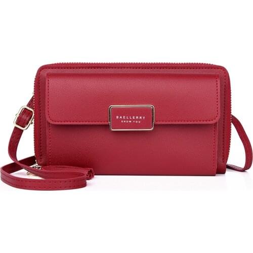 New Women Handbags Female Large Capacity Shoulder Bags Lady Hasp Zipper Purse 6.5Inch Phone Wallet Strap Clutch Coin Card Holder