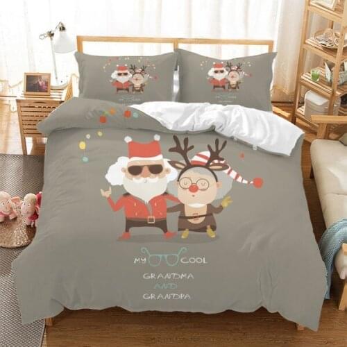 New 3D Christmas Printed Bedding Set 100% Microfiber Quilted Queen King Full Size Bedsheet Pillowcase