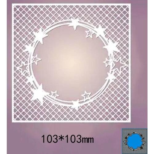 10.3*10.3cm star Circle frame New Metal Cutting Dies New Stencils for DIY Scrapbooking Paper Cards Craft Making Craft Decoration