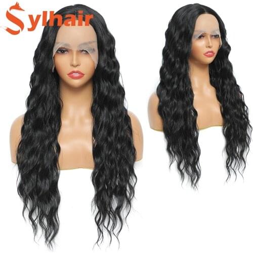 Sylhair Lace Front Wigs for Black Women Long Wavy Wigs Wave Hair Ombre Blonde Lace Wigs Middle Parting Hairline