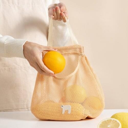 1Pcs Kitchen Fruit And Vegetable Storage Hanging Bag Portable Ginger Garlic Onion Hollow Mesh Bag Breathable Storage Bag