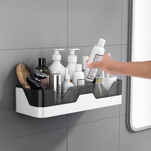 Bathroom Shelf Punch-Free Toilet Shampoo Holder WC Shelves Wall Mount Kitchen Storage Basket Cosmetic Rack Home Organizer