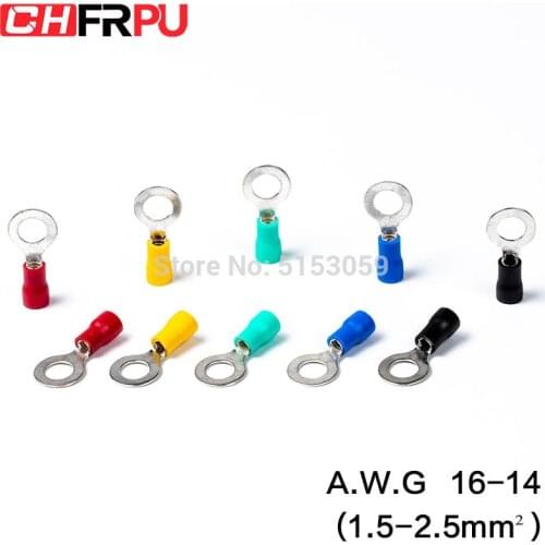RV series Ring insulated terminal Cable Wire Connector A.W.G 16-14 Electrical Crimp Terminal Wire Connectors