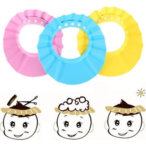 Baby Shampoo Cap Shower Cap Safety Adjustable EVA Elastic Soft Cap Protect Toddlers Eyes Ears For Children Bathing Washing Hair