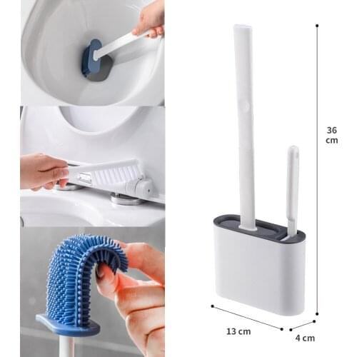 Bathroom Accessiores TPR Toilet Brush With Holder Set Wall Hanging Toilet Brush Silicone For Floor Cleaning Supplies Tools