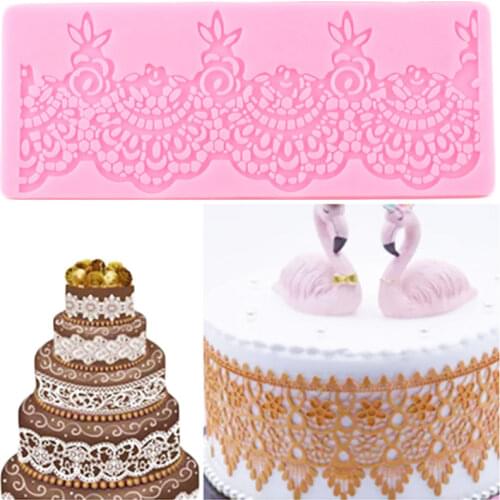 DIY Pattern Lace Silicone Mold Wedding Cake Border Sugarcraft Fondant Cake Decorating Tools Chocolate Kitchen Baking Accessories