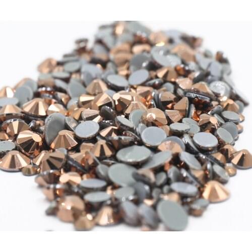 SS3-SS30 all size Rose Gold Color DMC Iron On Rhinestones/Hot fix Crystal Rhinestones Strass Sewing & Fabric Garment stones