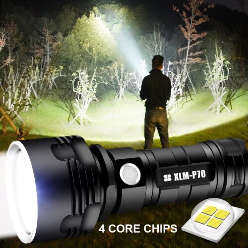 XHP70 Super Powerful LED Flashlight Tactical Torch USB Rechargeable Waterproof Lamp Ultra Bright Lantern Camping 3 Modes