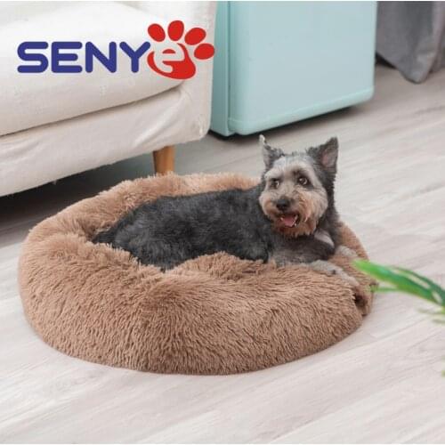 Super Soft Dog Bed Round Plush Dog Bed House Dog Mat Winter Warm Sleeping Bag Long Plush Cushion Portable Pets Supplies