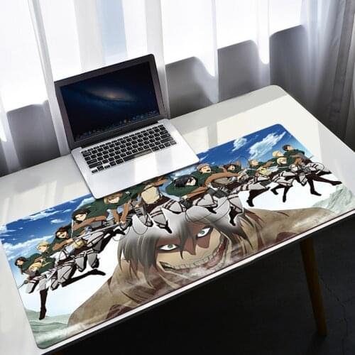 Xxl Mouse Pad Attack On Titan Gaming Accessories Big Gamer Cushion Desk Mat Non-slip Rug Diy Rubber Mausepad For Desktop