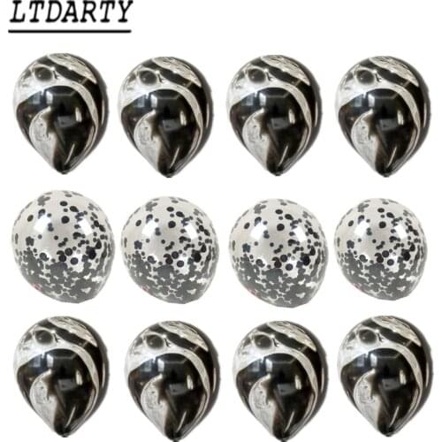 12pcs black pink white blue marble agate confetti latex balloon for wedding birthday party photography props supplies