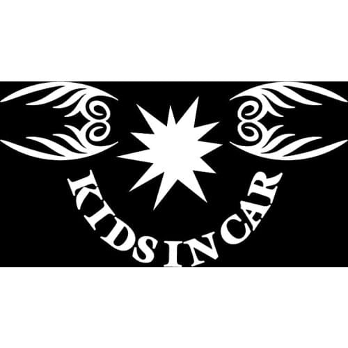 18CM*9.5CM Sticker Car Decals KIDS IN CAR Vinyl Personality Funny Sign Black/Silver C10-00719