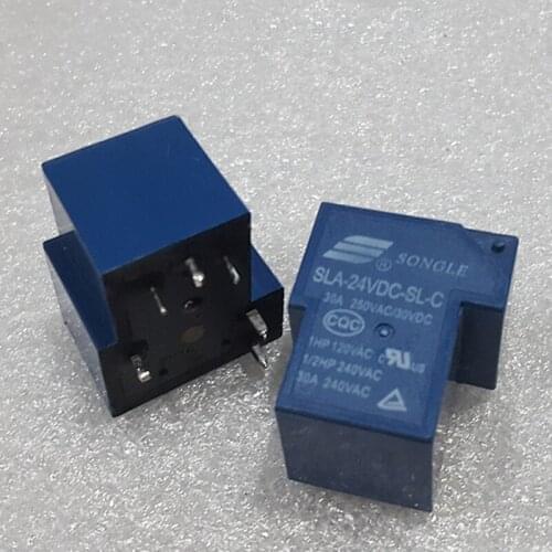 20pcs T90 Coil Relay 24VDC 30A 250VAC 6 pin 1NO 1NC SLA-24VDC-SL-C PCB Type