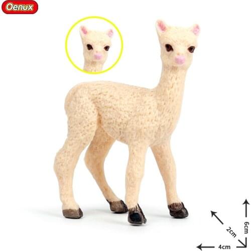 4*2*6CM solid simulation wild animal model new powder alpaca grass mud horse childrens plastic toy model decoration