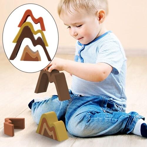 5pcs/set Baby Toy Silicone Stacking Blocks Montessori Learning Toy
