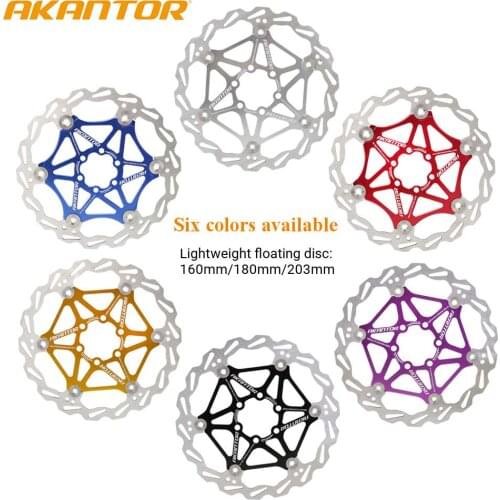 AKANTOR Mountain Bike Disc Float Floating Pads Brake Rotor Brake 160mm/180mm/203mm Rotor Strong Heat Dissipation Floating Rotor