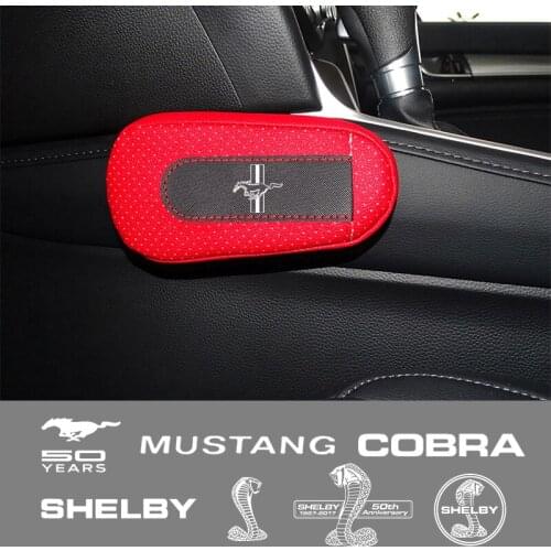 Car soft leather leg pads knee pads seat support elbow support For Ford Mustang Shelby GT GT500 GT350 COBRA Car Accessories