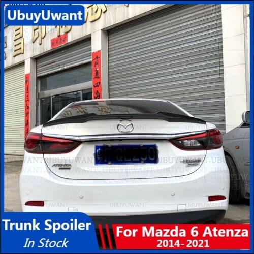 UBUYUWANT Carbon Fiber Car Rear Trunk Spoiler Wing for Mazda6 Mazda 6 Atenza 2014-2021 Car Rear Lip Wing Decoration Tail Spoiler
